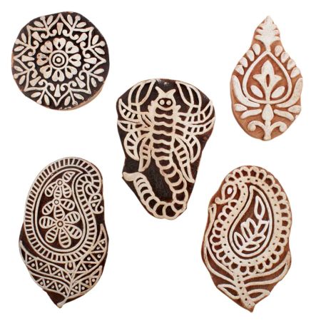 Set of 5 Piece New Mix Wooden Printing Blocks